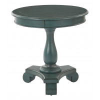 OSP Home Furnishings BP-AVLAT-YM21 Avalon Hand Painted Round Accent table in Caribbean Finish